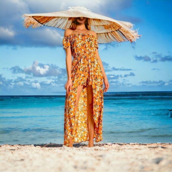 Xhilaration FLORAL PRINT SHORT JUMPSUIT WITH MAXI XS - Picture 2 of 14